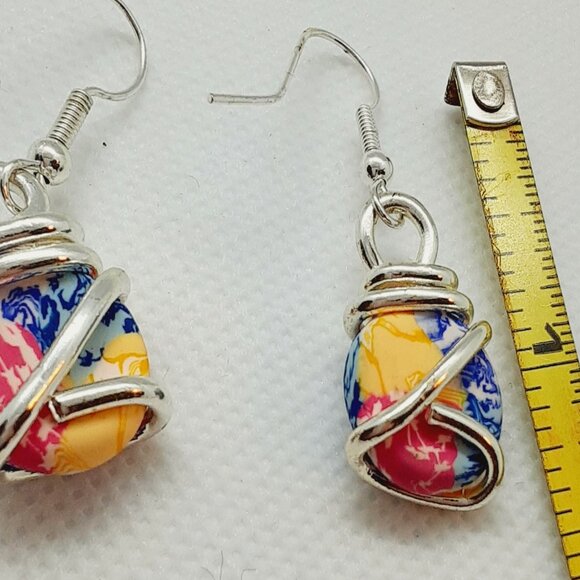 Vibrant colorful Viva Bead drop earrings.  60% off Retail Pricing!! - Picture 5 of 6